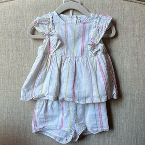 Janie and jack striped short set size 6-12m